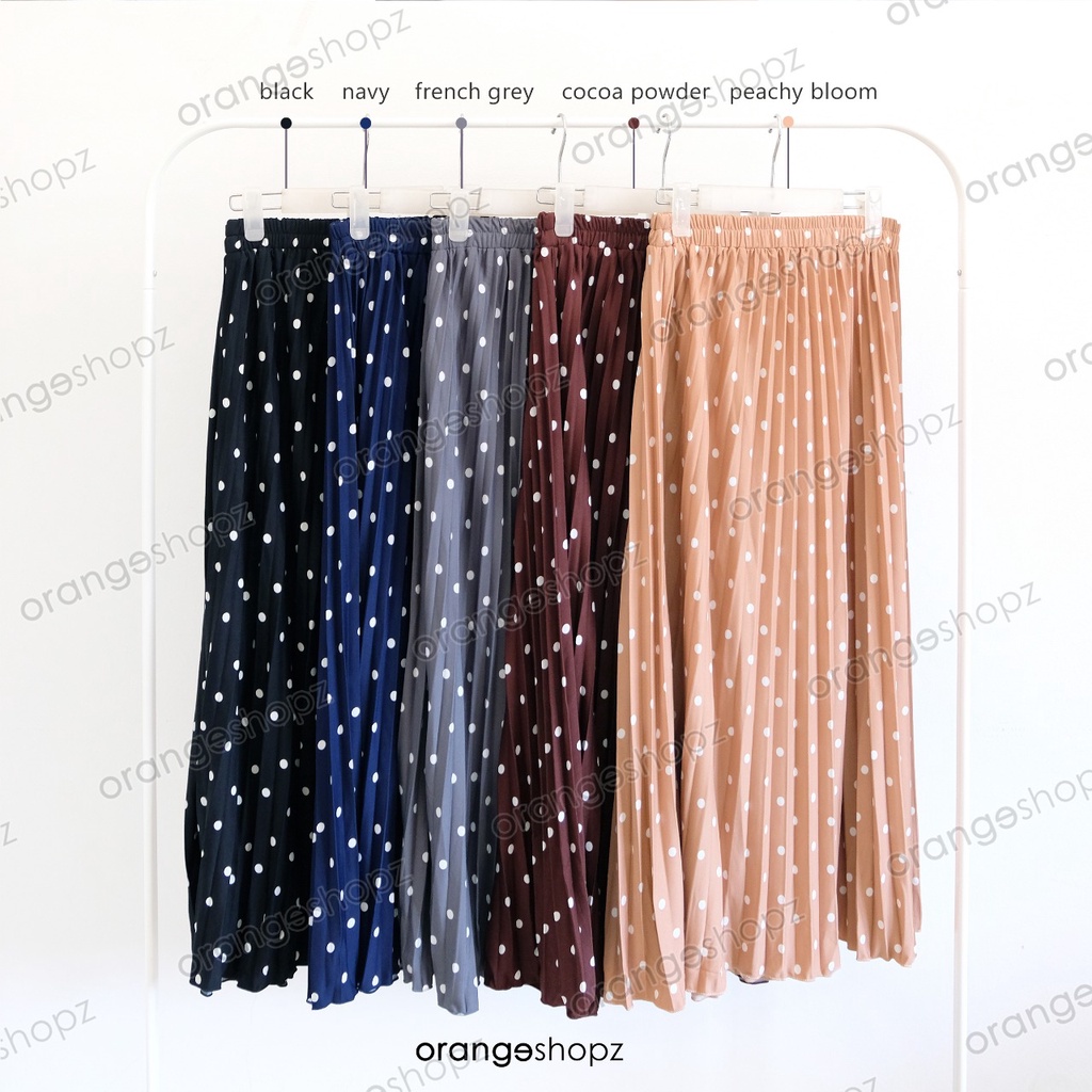 Rok Plisket Motif Polkadot Jersey Premium