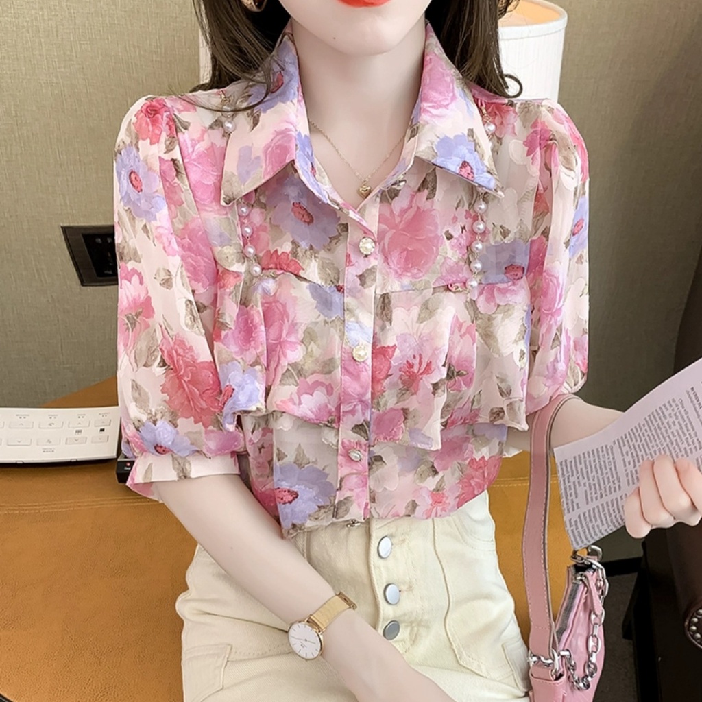 HI922 Kemeja floral import