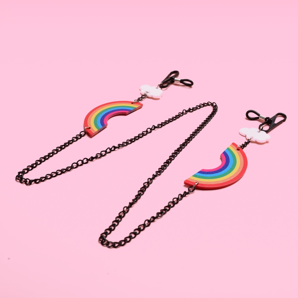 Rainbow Rain Glasses / Mask Chain