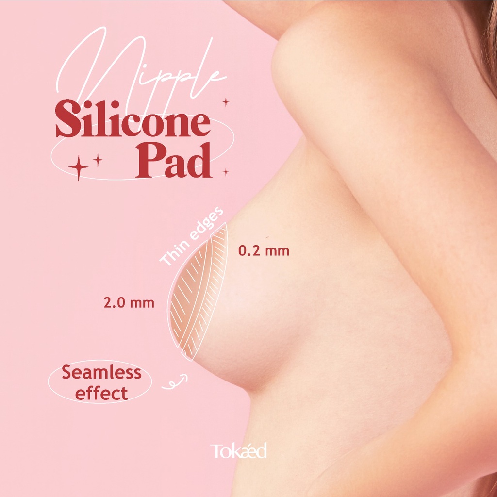 TOKAED Nipple Silicone Pad | Self adhesive nipple pad reusable washable nipple cover sweatproof
