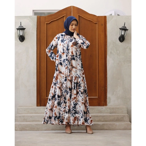 Orianara - Anniken Dress Brown Abstract