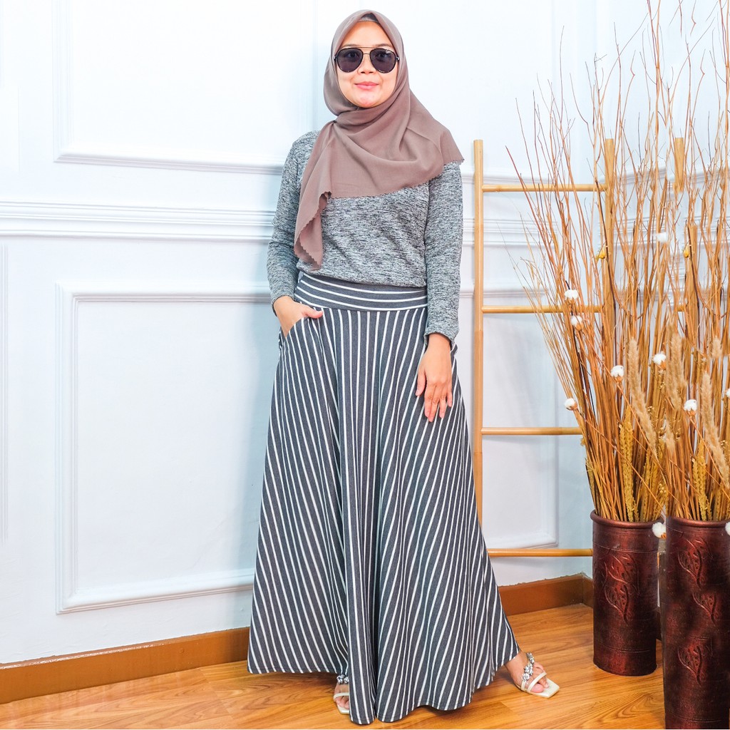 Umbrella Striped Skirt - Rok Payung Salur Besar