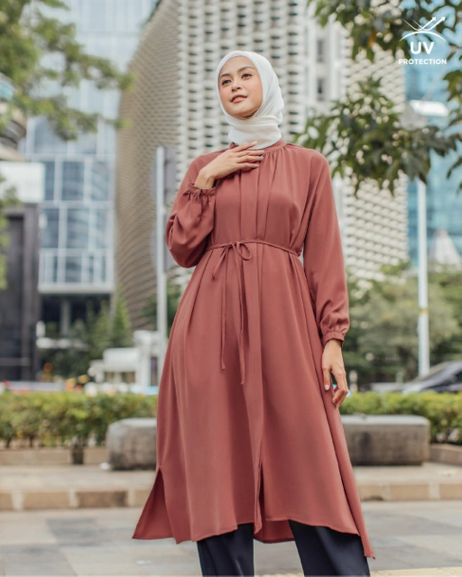 Image of BENITA MIDI DRESS - BRICK