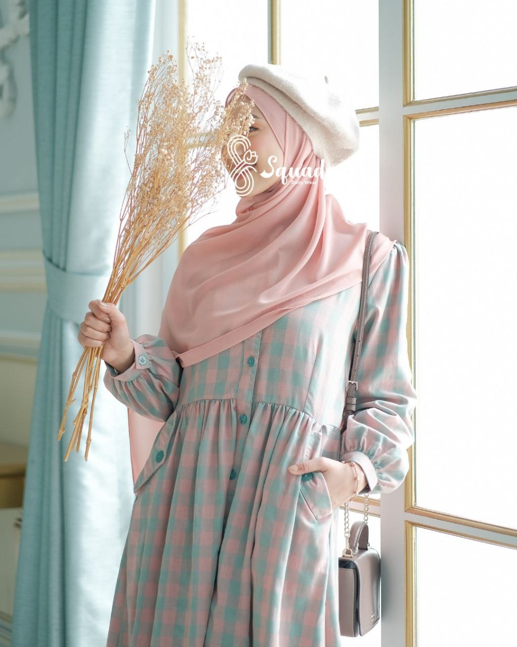 PLAID DRESS PINK MINT