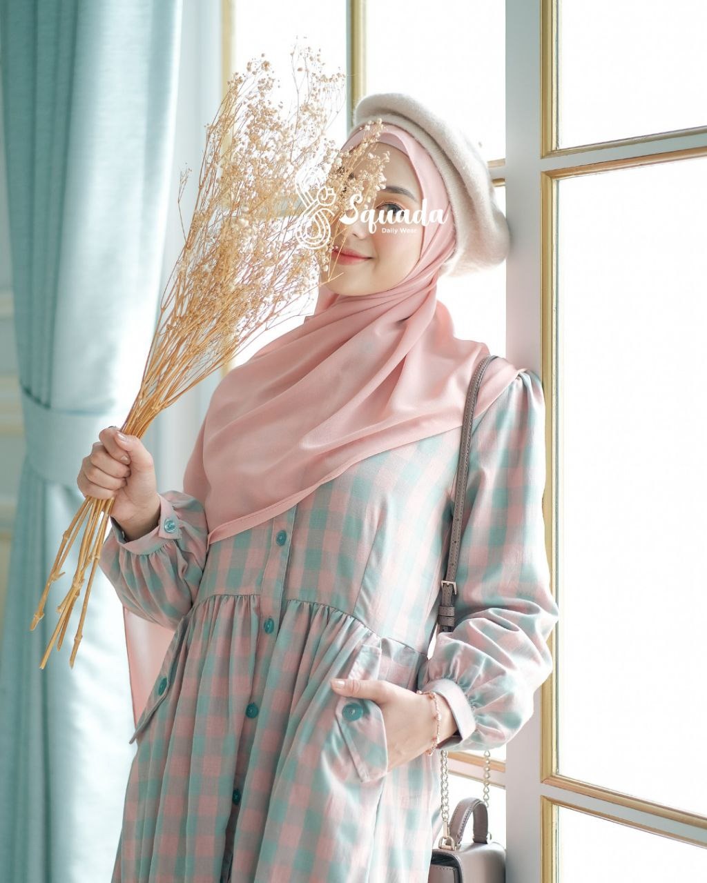 PLAID DRESS PINK MINT