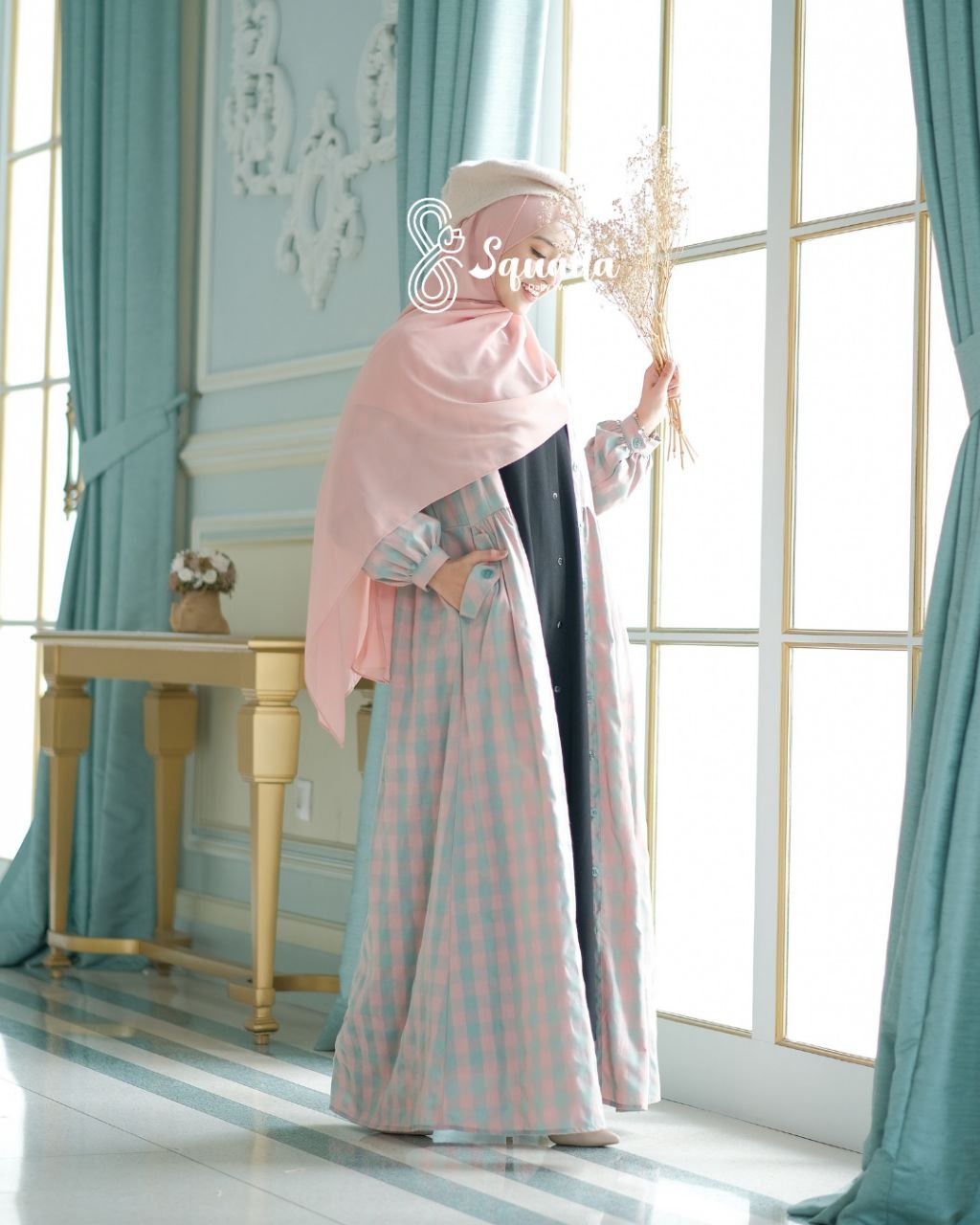 PLAID DRESS PINK MINT