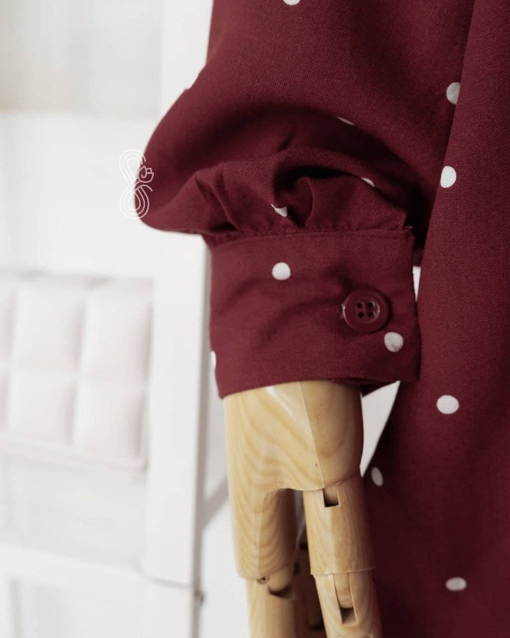 WYNA PAJAMAS SET (MAROON POLKA)