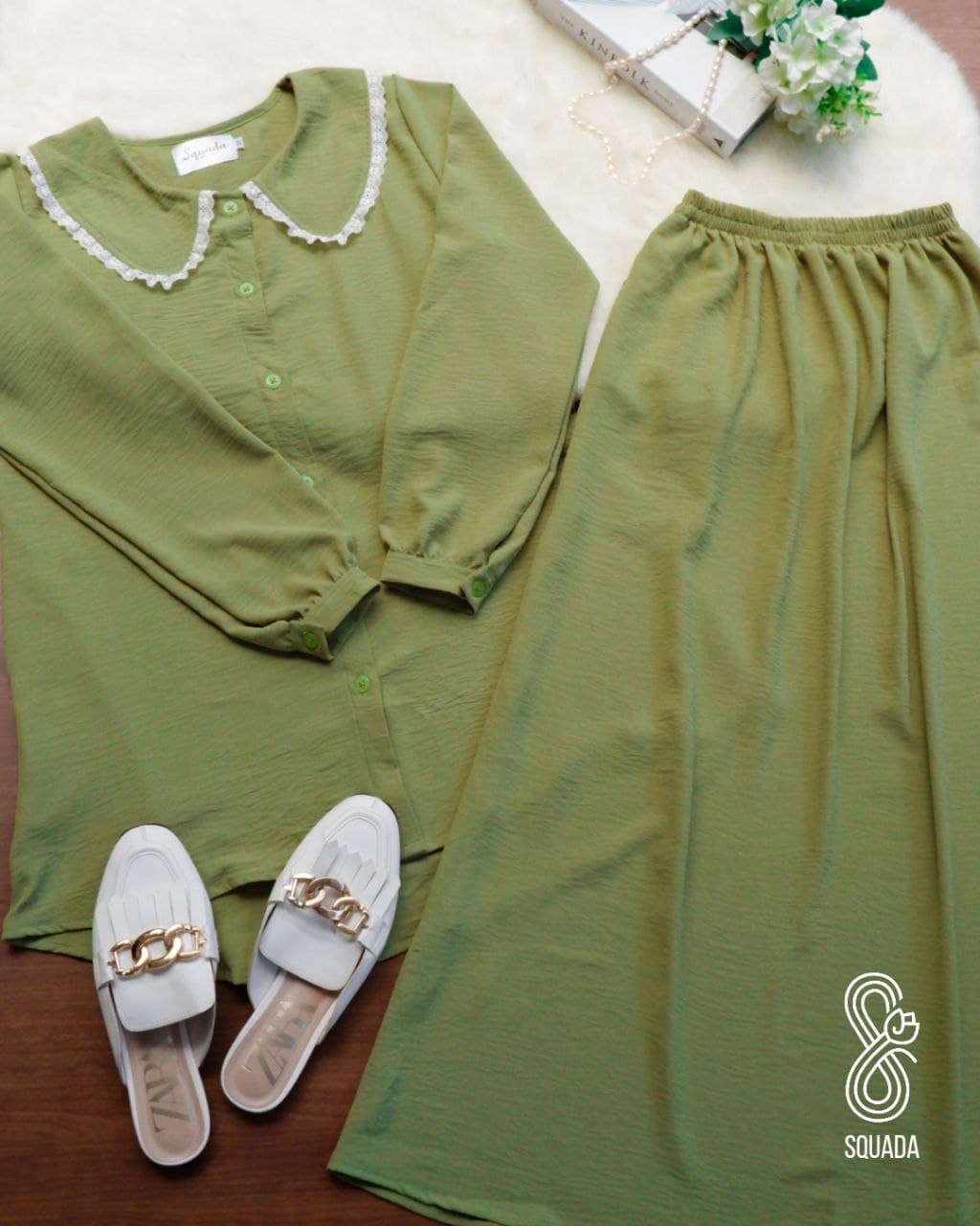 ALLENA SET SKIRT (ARMY)
