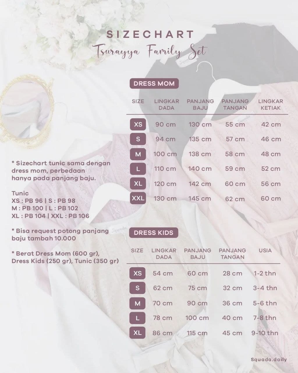 TSURAYYA FAMILY SET (MAUVE)