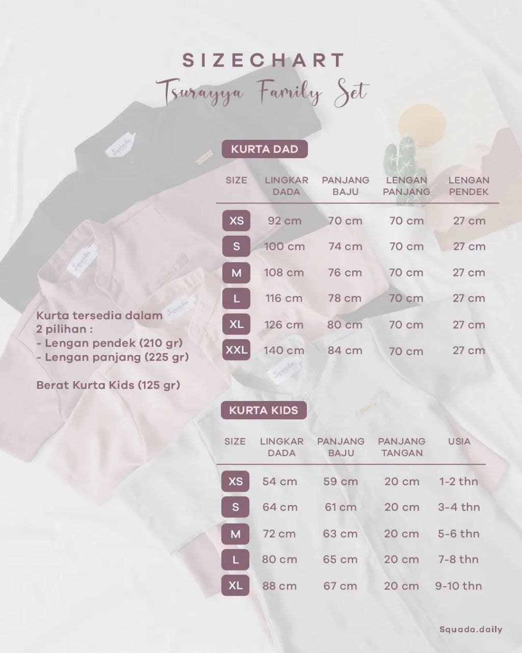 TSURAYYA FAMILY SET (MAUVE)