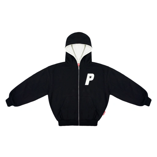 Image of PREFACE Reversible Zip Hoodie Black / Broken White