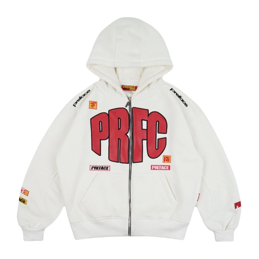 Image of Redtype Zip Hoodie White