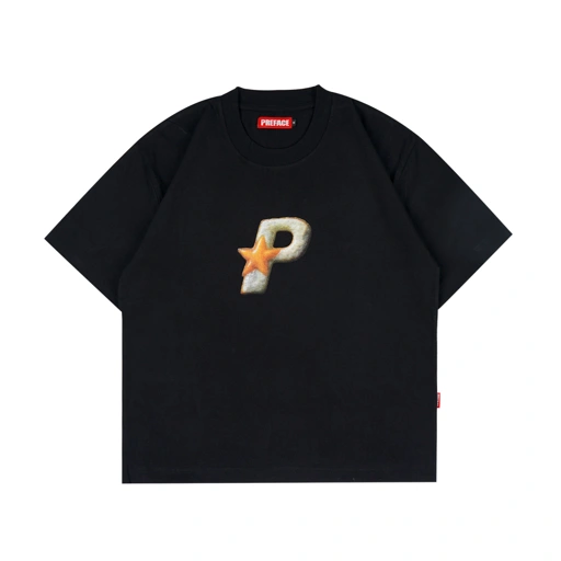 Image of PREFACE Golden Crack Tee Black