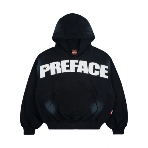 Starlined Hoodie Black Sprayed