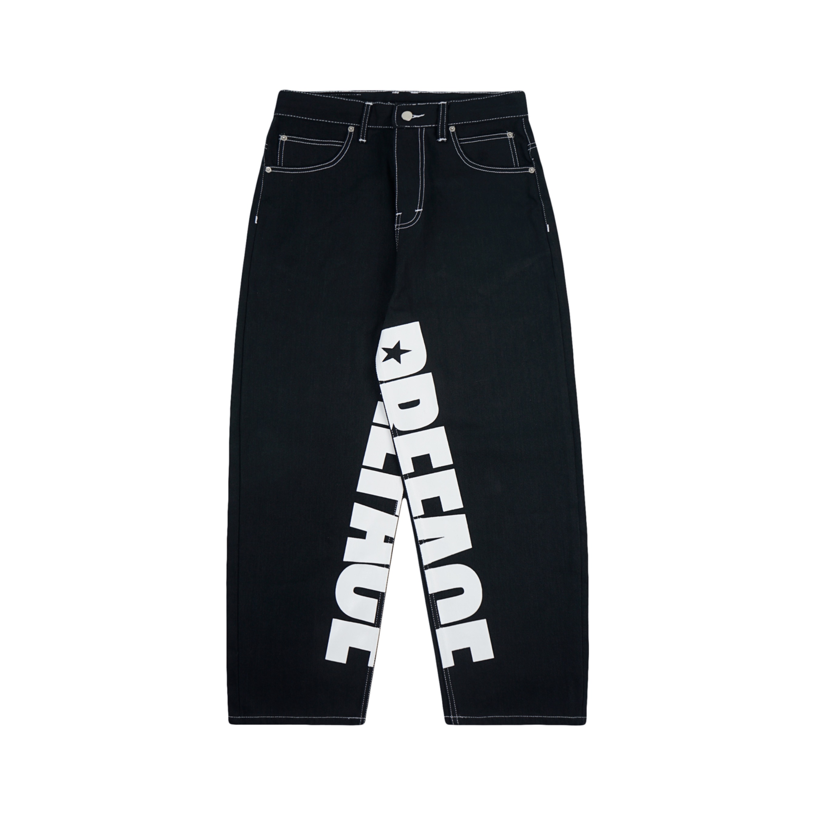 Noir Denim Barrel Pants