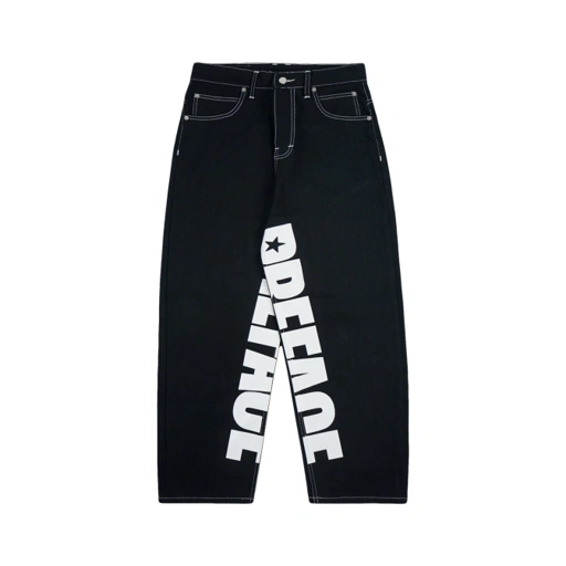 Noir Denim Barrel Pants
