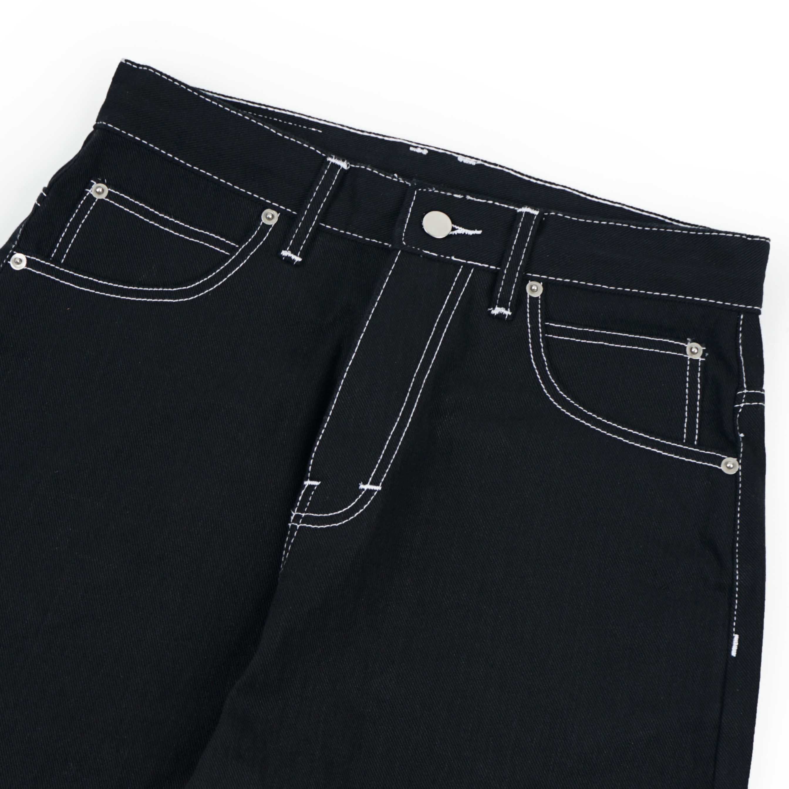 Noir Denim Barrel Pants