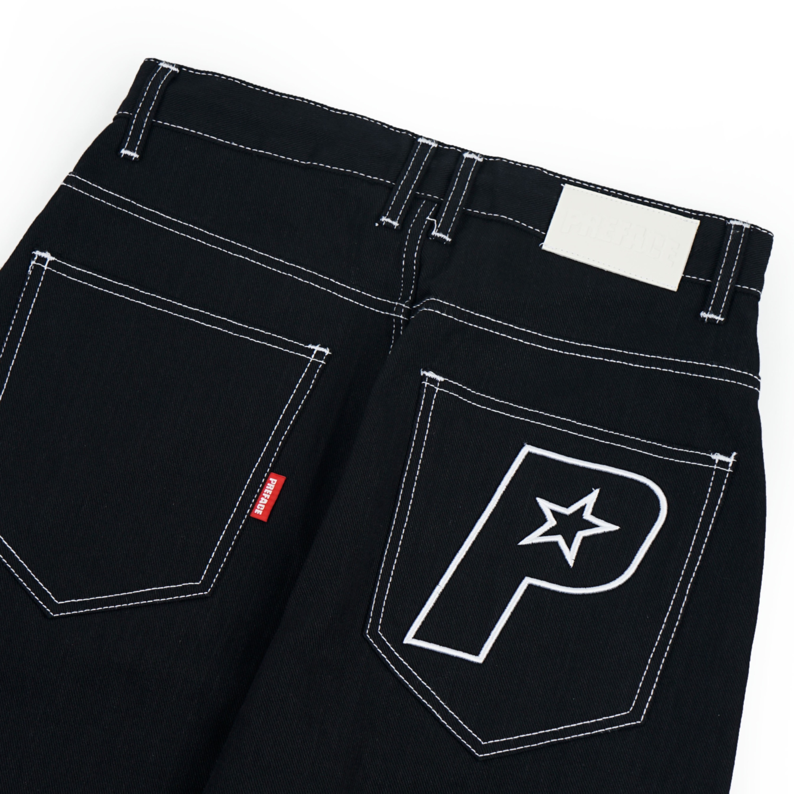 Noir Denim Barrel Pants