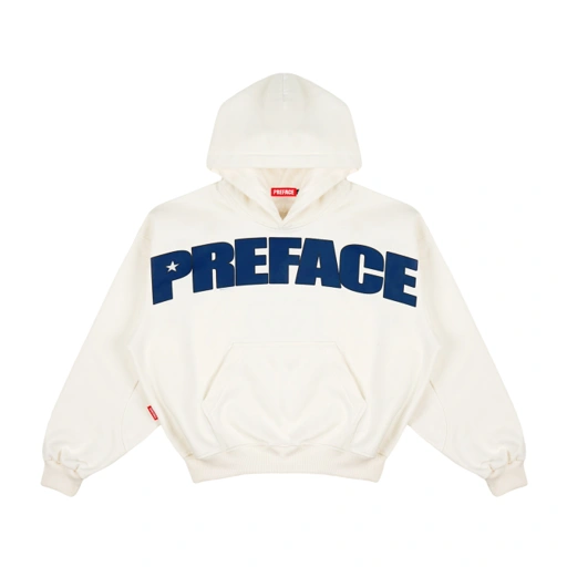 Image of PREFACE Blue Starlined Hoodie Broken White