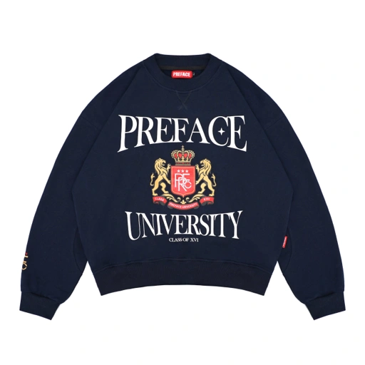 Image of PREFACE Crest Crewneck Navy