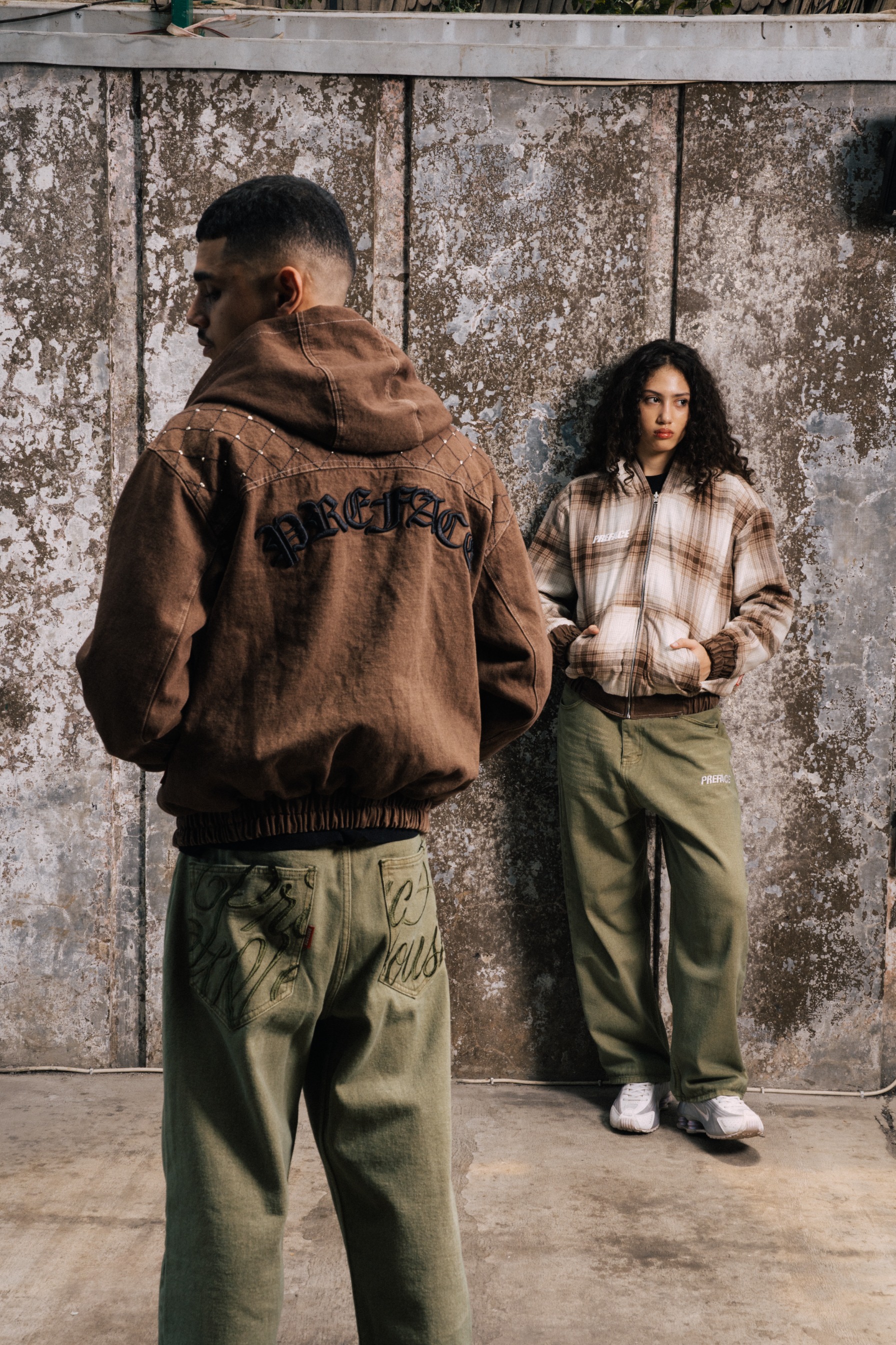 DENIM BARREL JEANS - MATCHA