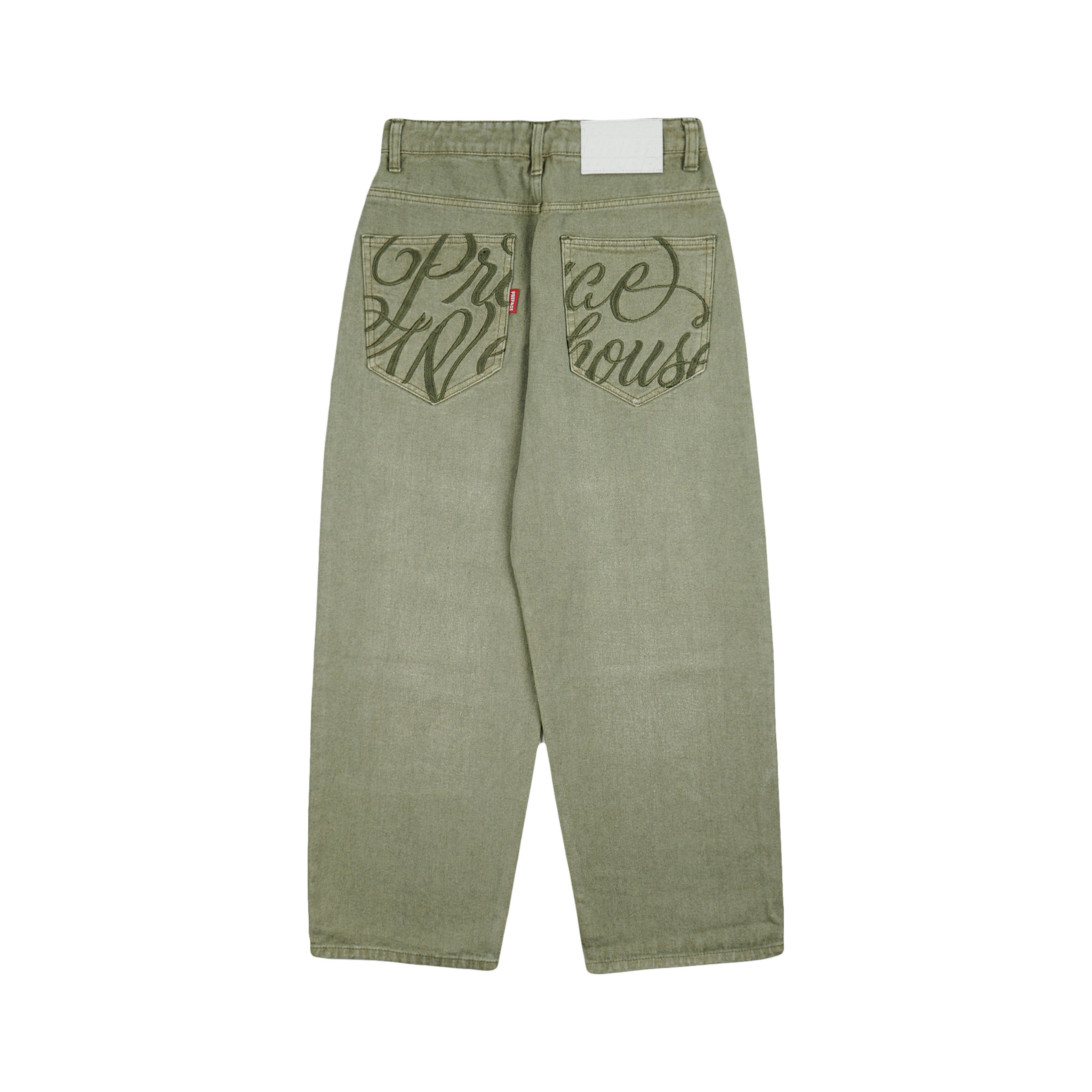 DENIM BARREL JEANS - MATCHA