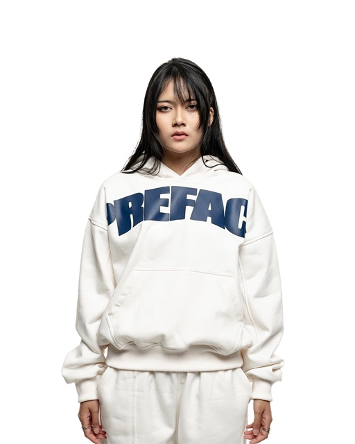 Image of Blue Starlined Hoodie Broken White