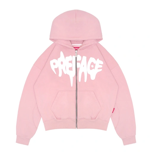 Image of PREFACE Signature Zip Hoodie Pink
