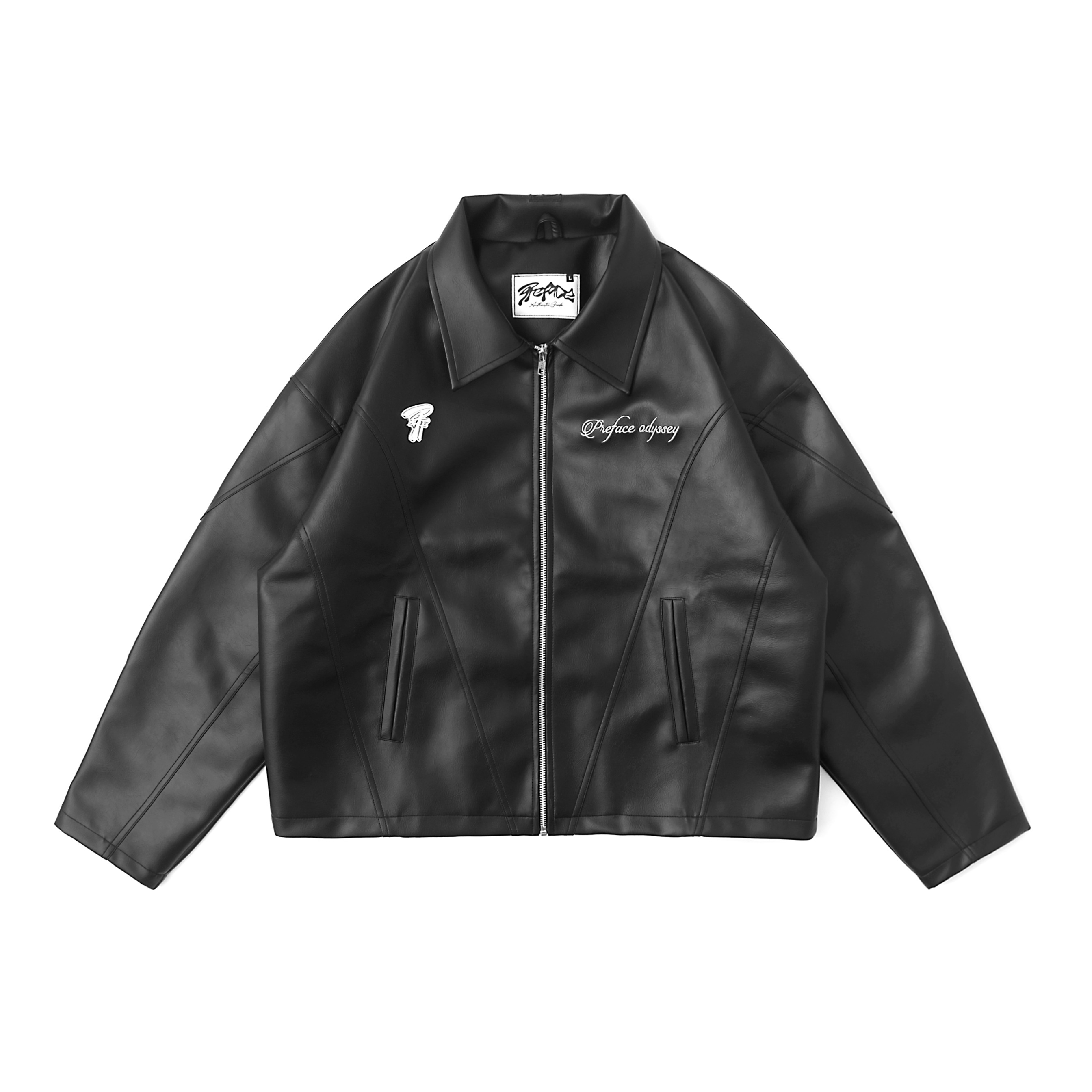 PREFACE Odyssey Leather Jacket Black