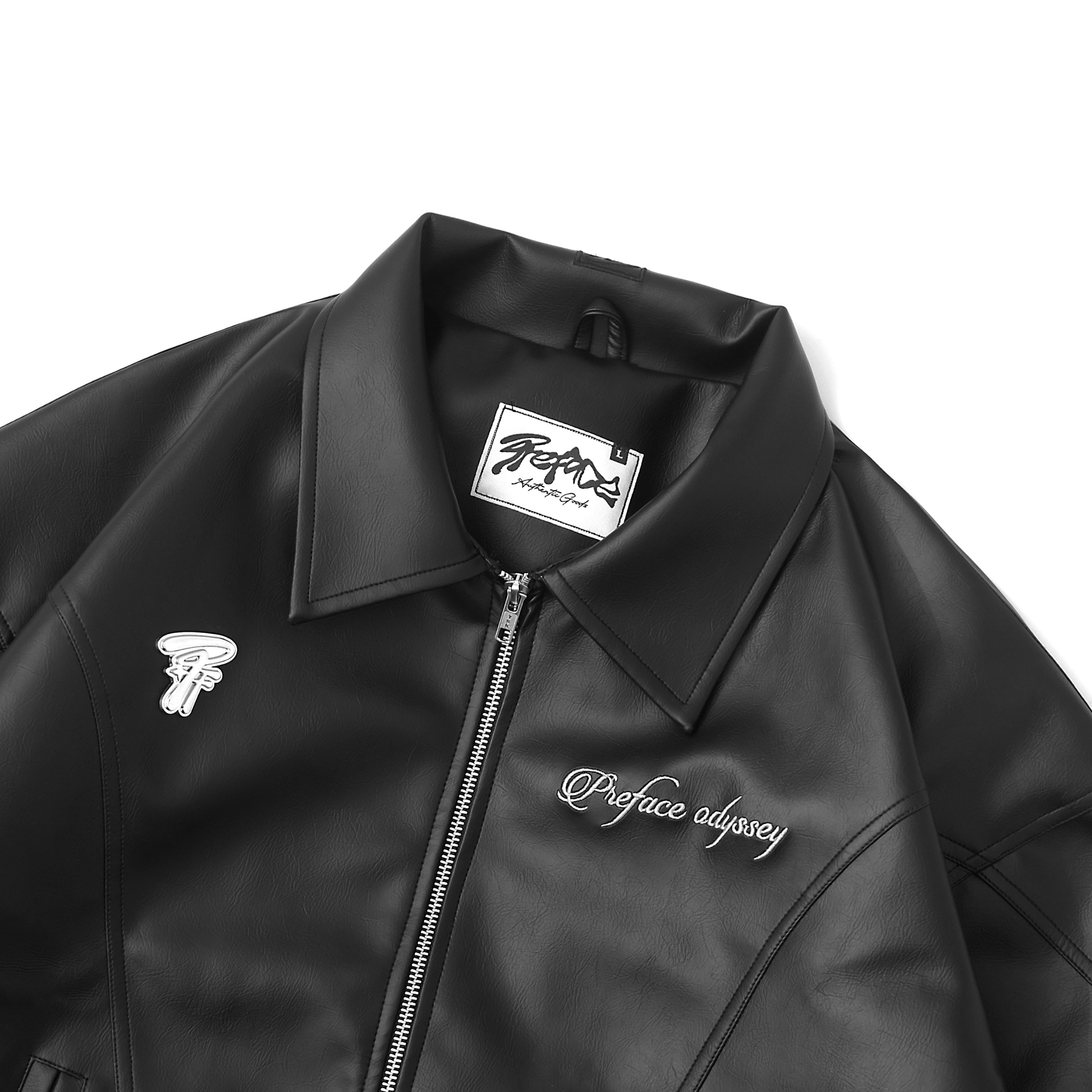 PREFACE Odyssey Leather Jacket Black