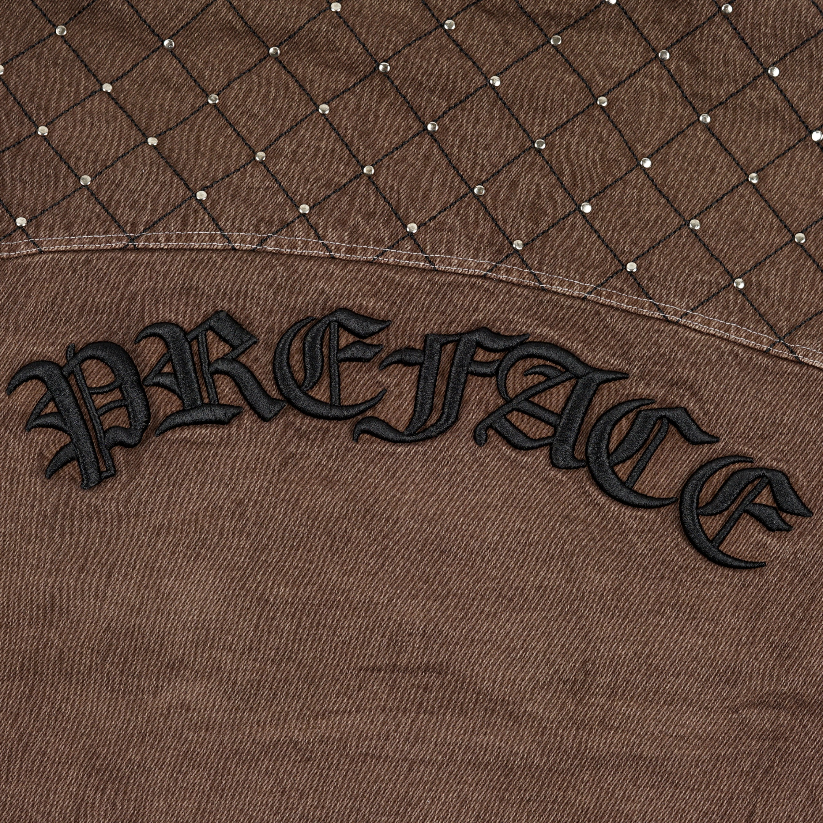 REVERSIBLE ZIP DENIM HOODIE - UMBER