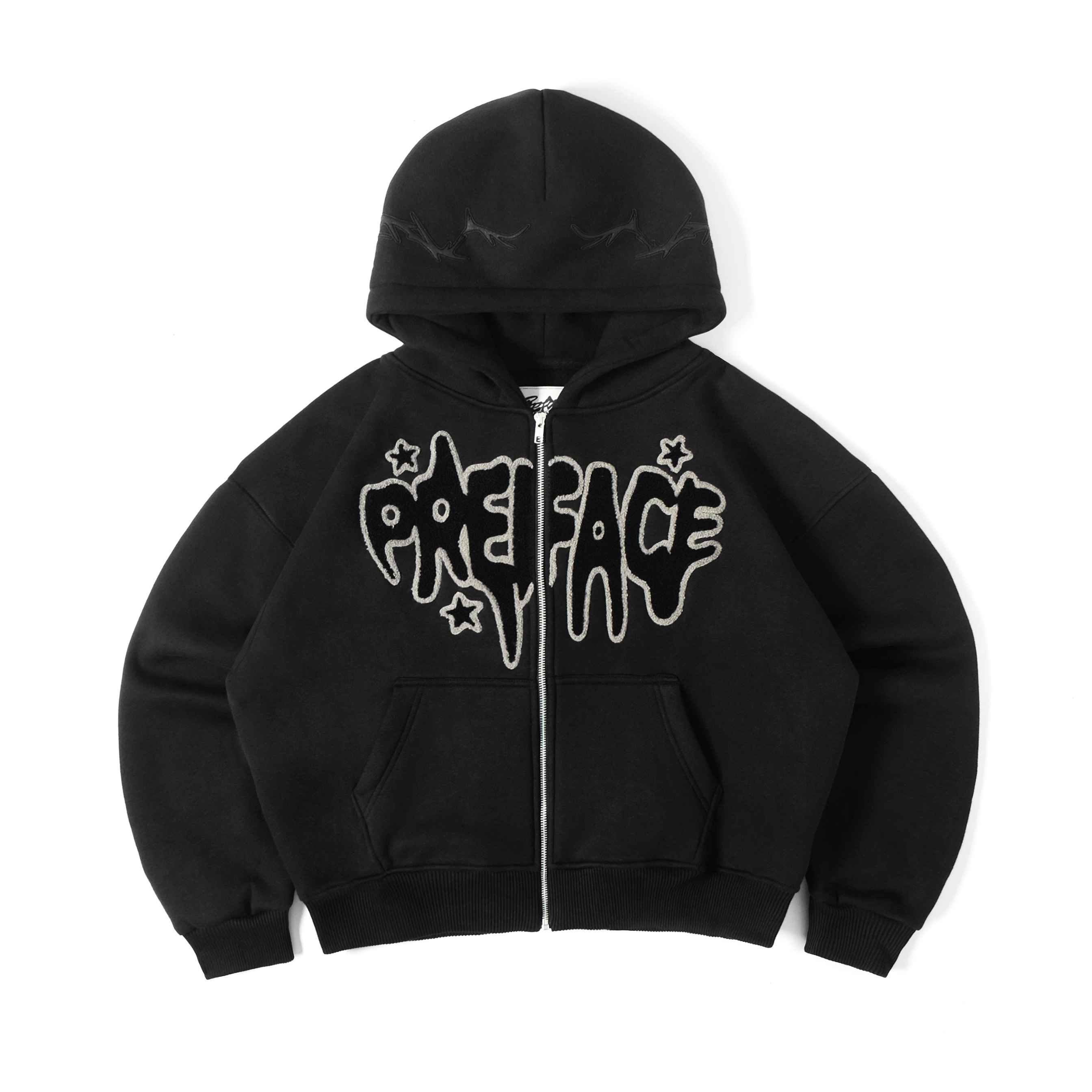 PREFACE Starry Night Zip Hoodie Black