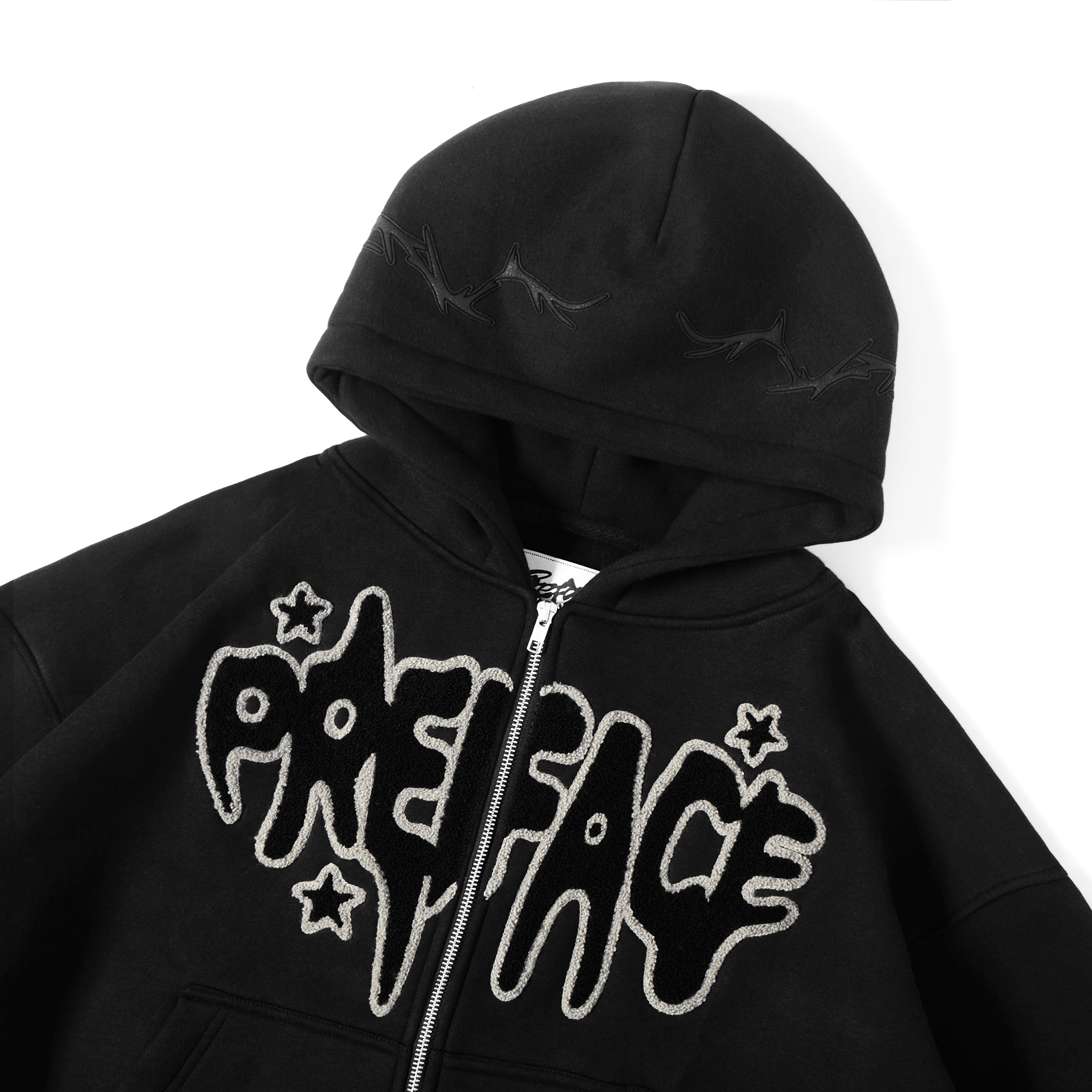 PREFACE Starry Night Zip Hoodie Black