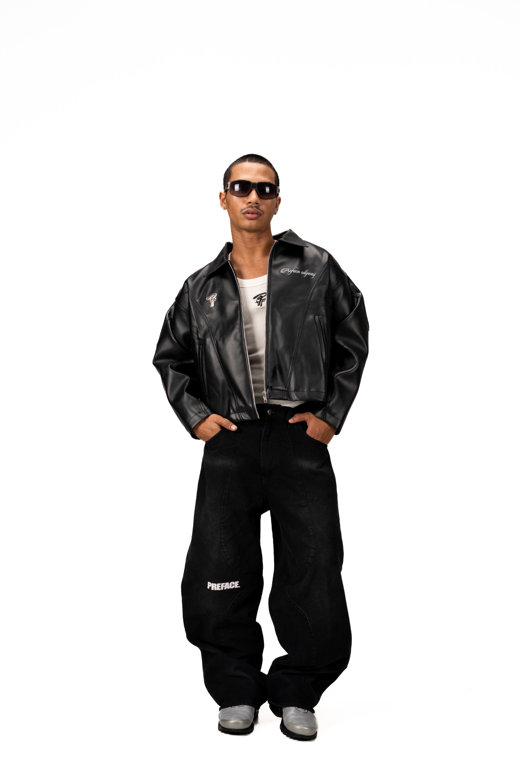 PREFACE Odyssey Leather Jacket Black