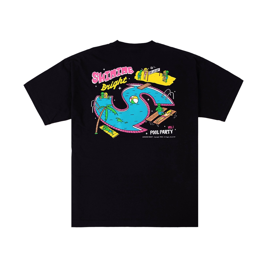Shining Bright Pool Party Tshirt - Black
