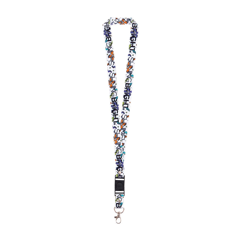 Shining Bright Funney Lanyard - White