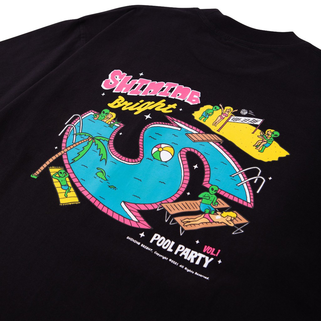 Shining Bright Pool Party Tshirt - Black