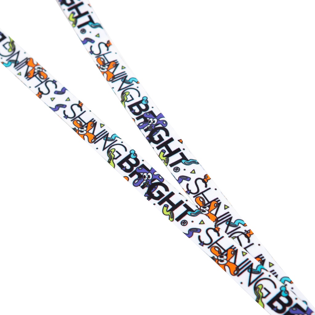 Shining Bright Funney Lanyard - White