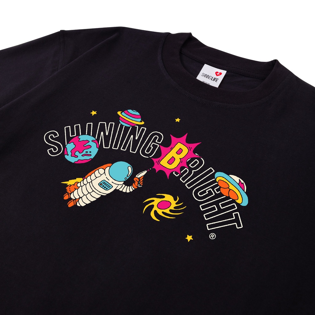 Shining Bright Astro Space Tshirt - Black