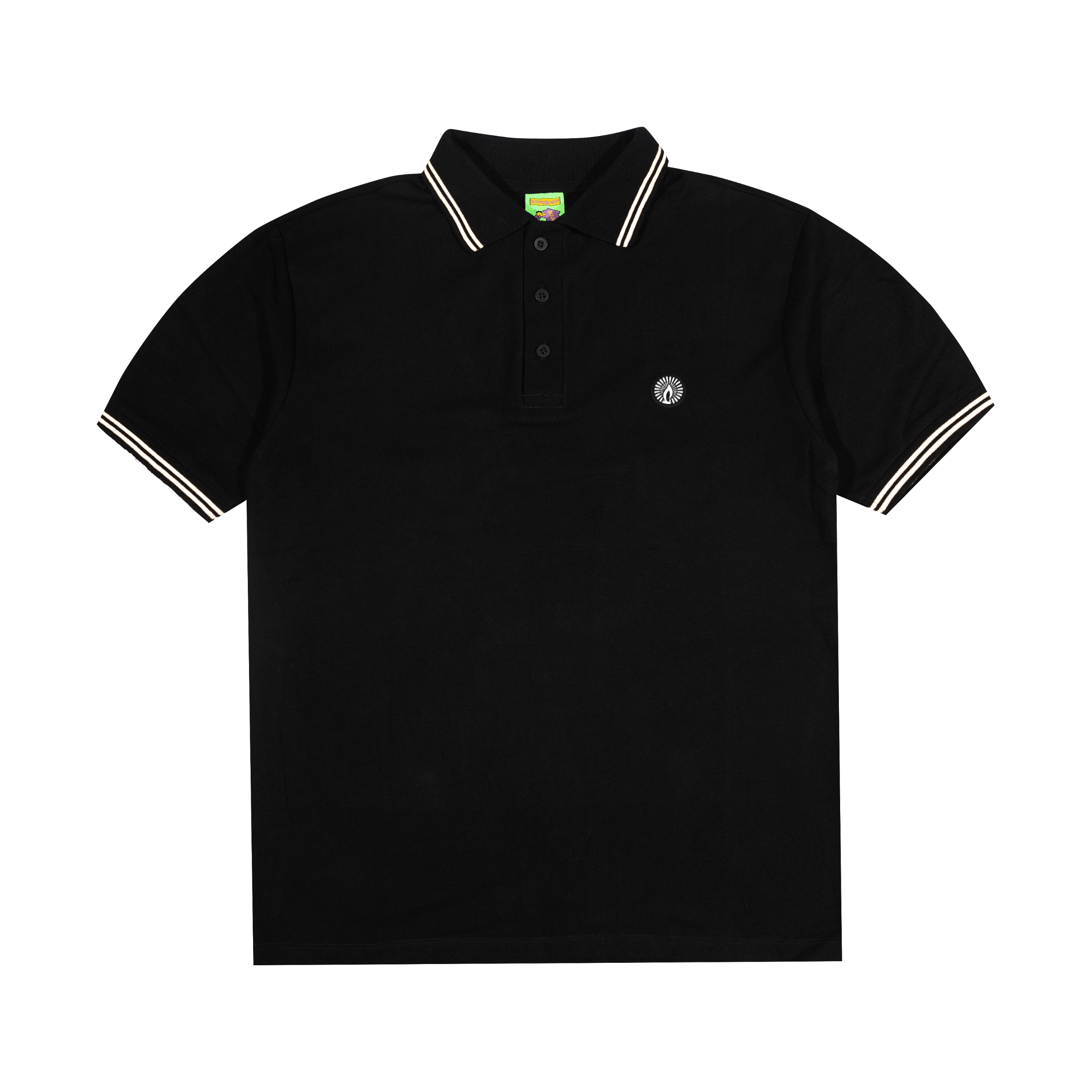 Shining Bright Light White Polo Shirt - Black