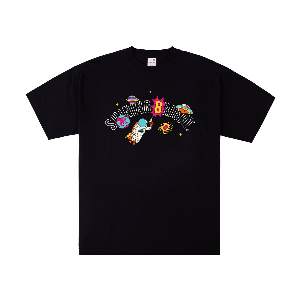 Shining Bright Astro Space Tshirt - Black