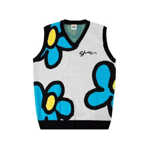 Image of Shining Bright Flowa Knitvest - White