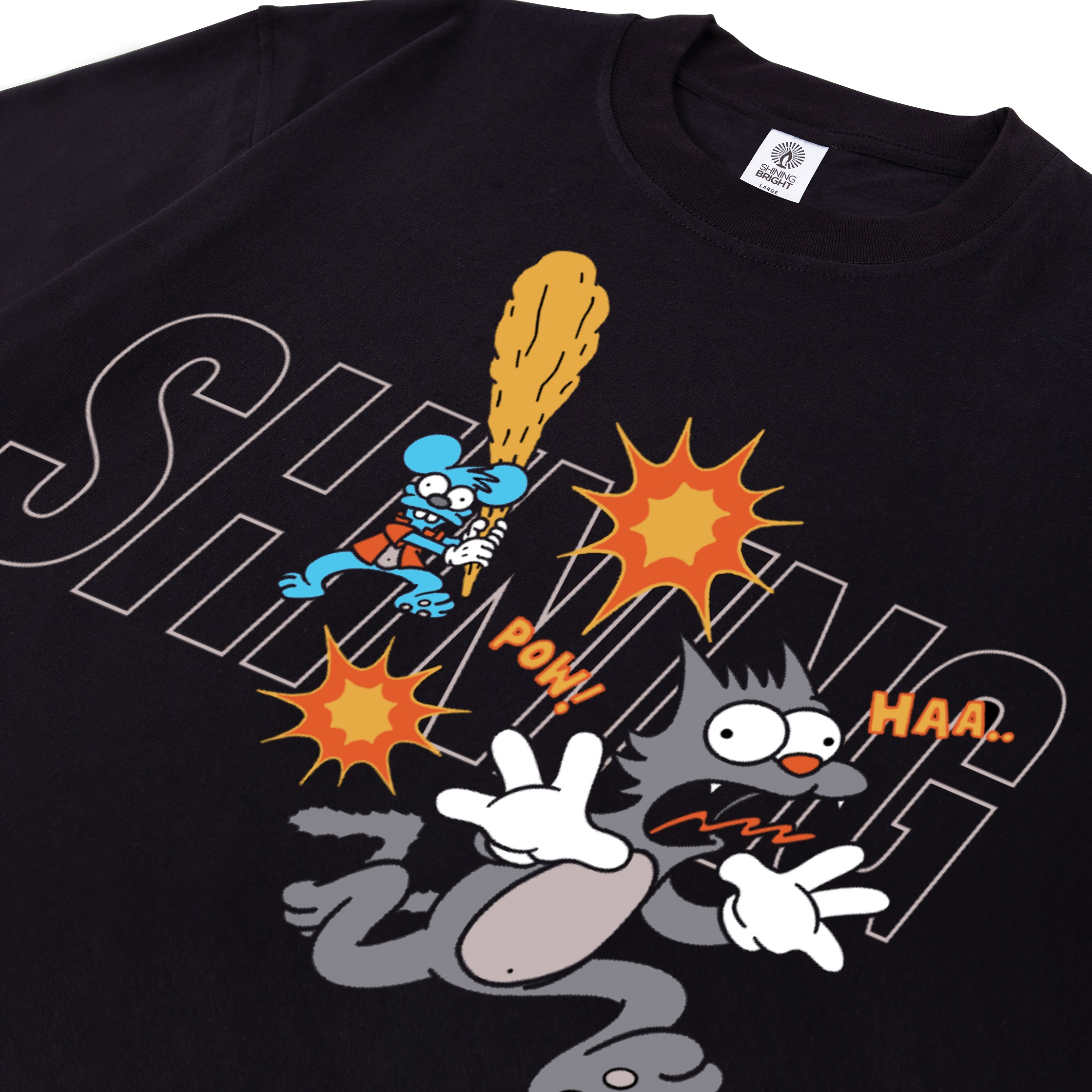 Shining Bright Rev Stray Tshirt - Black