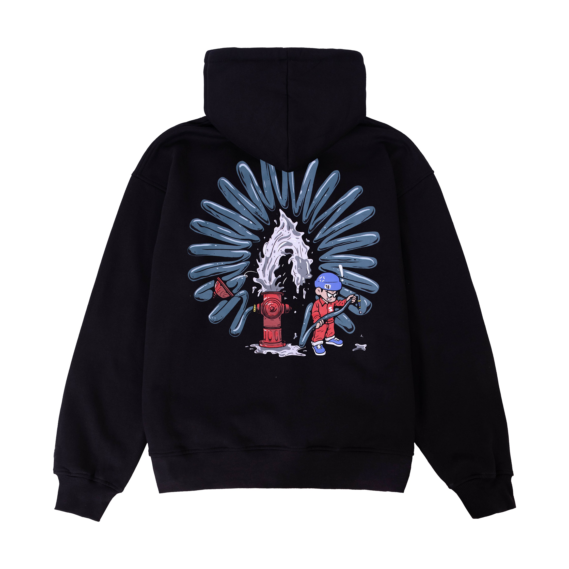 Shining Bright Hydrant Pullover Hoodie - Black