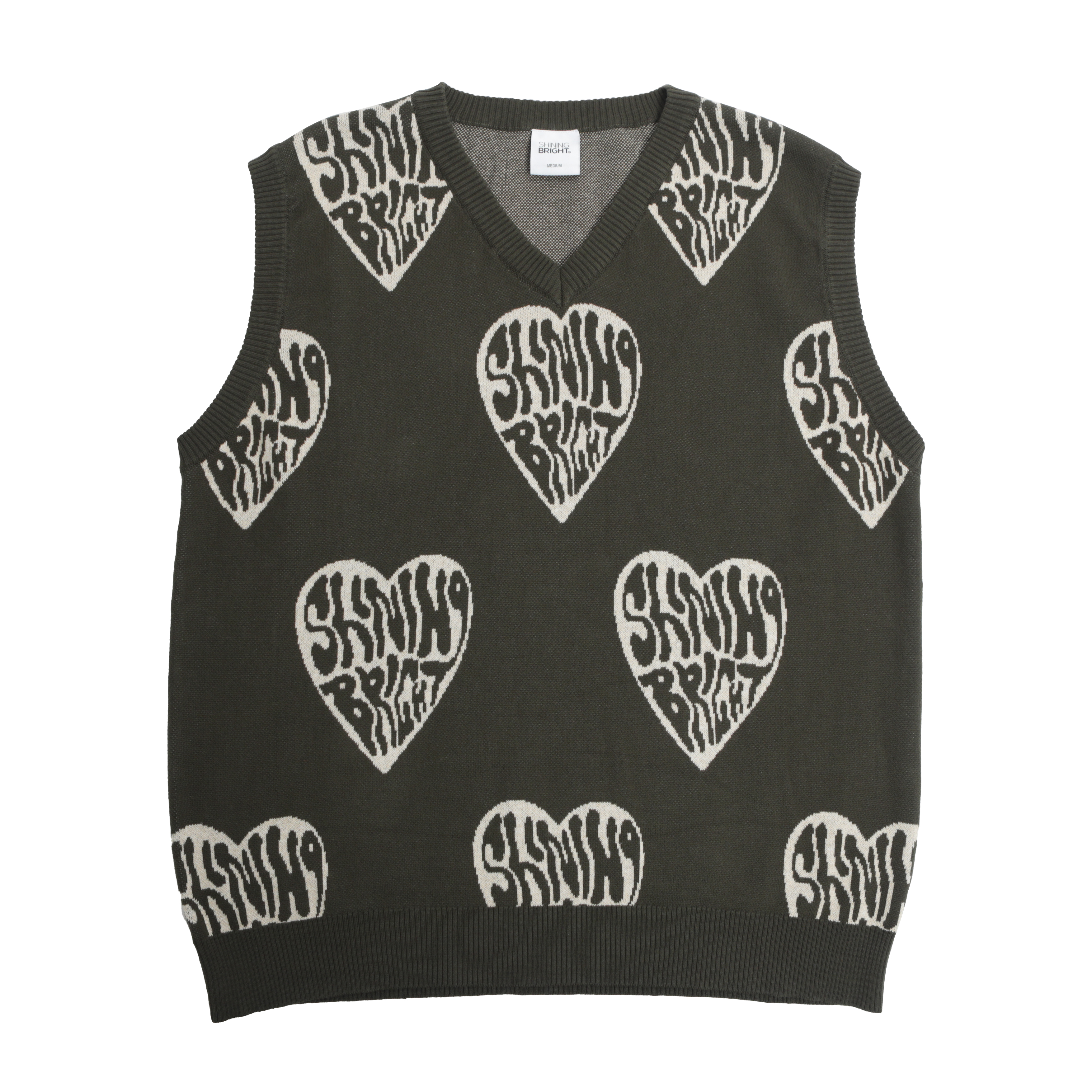 Shining Bright Shine Of Love Knitvest - Green