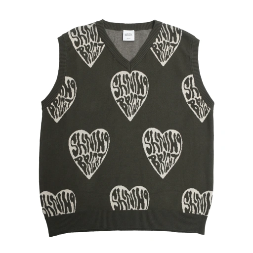 Image of Shining Bright Shine Of Love Knitvest - Green