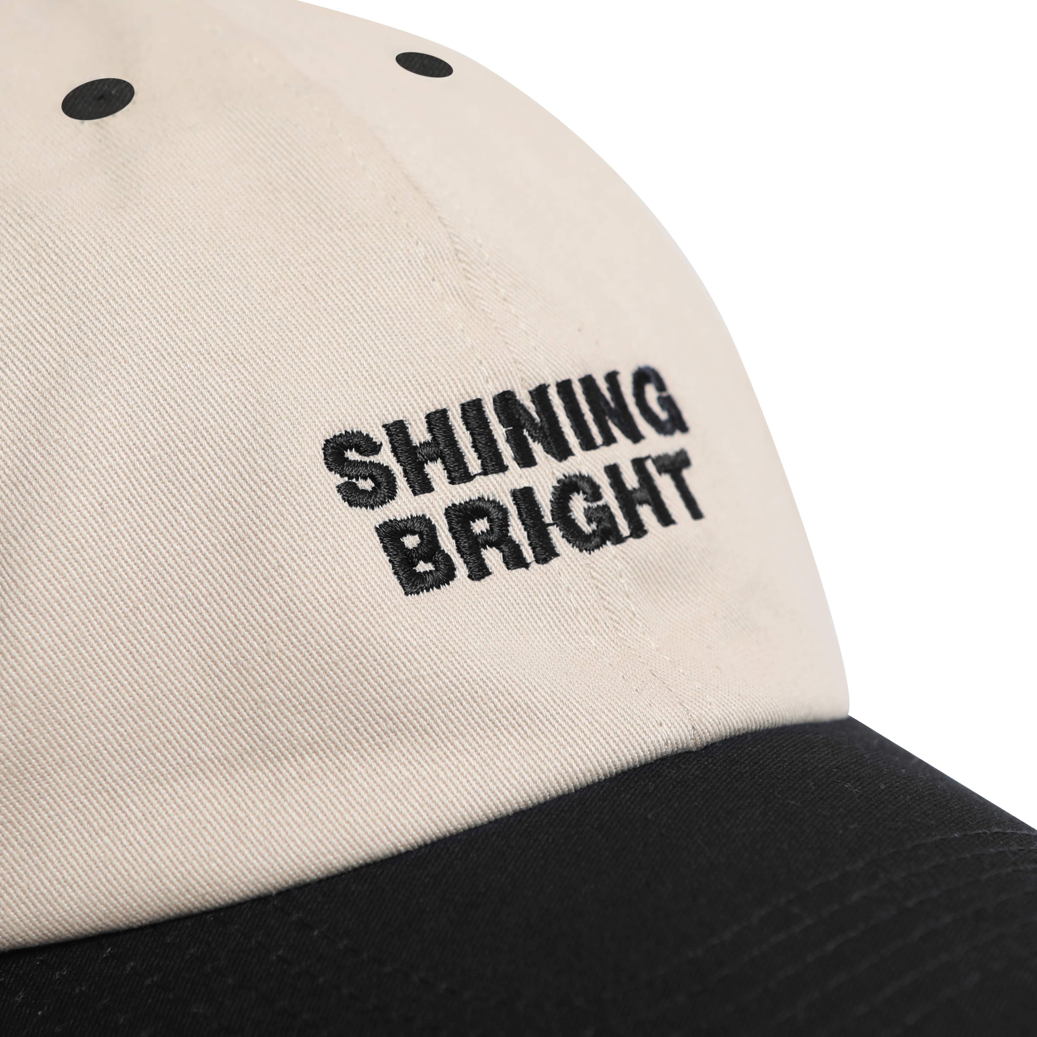 Shining Bright NU Vibrant 6 Panel Cap - Off White Black
