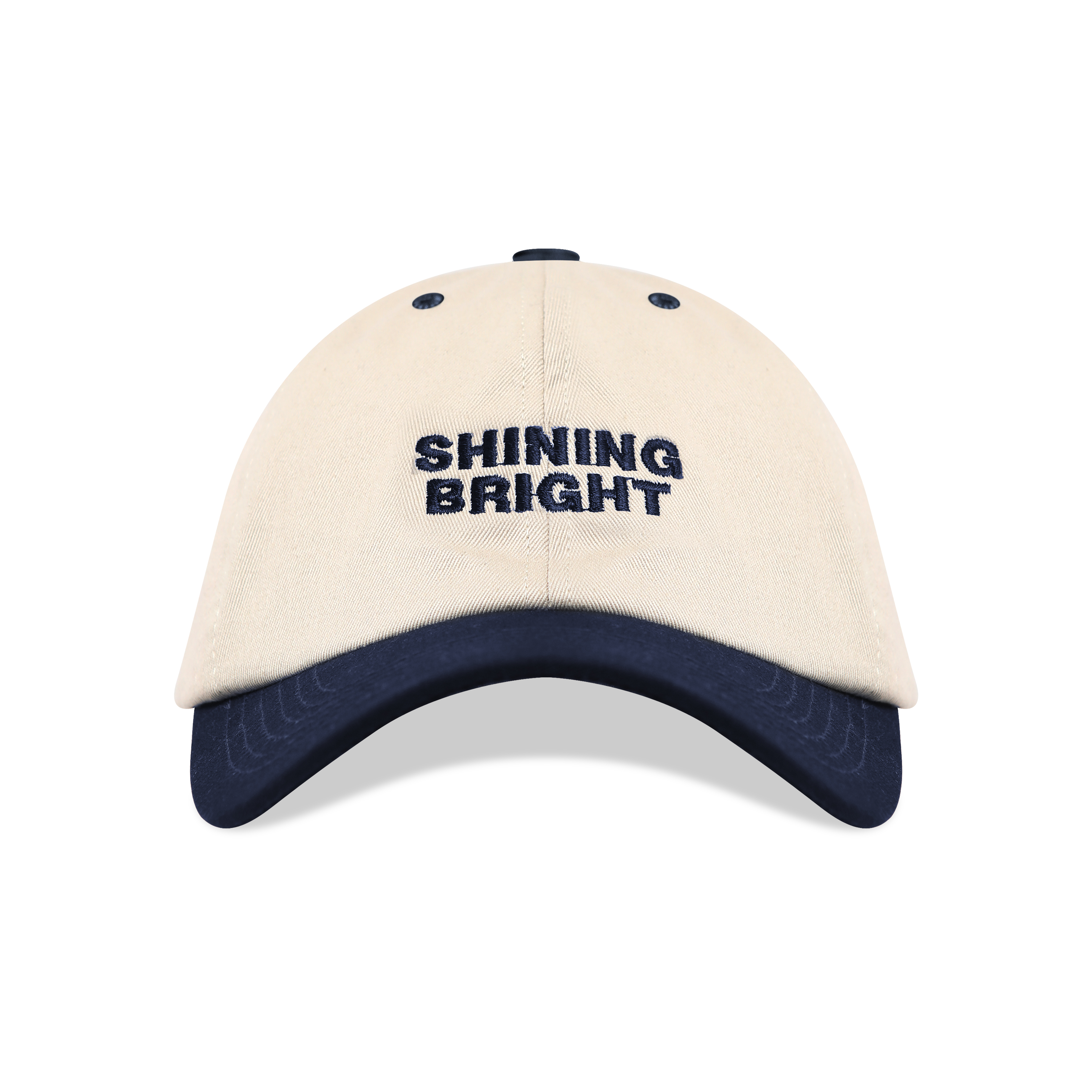 Shining Bright NU Vibrant 6 Panel Cap - Off White Navy