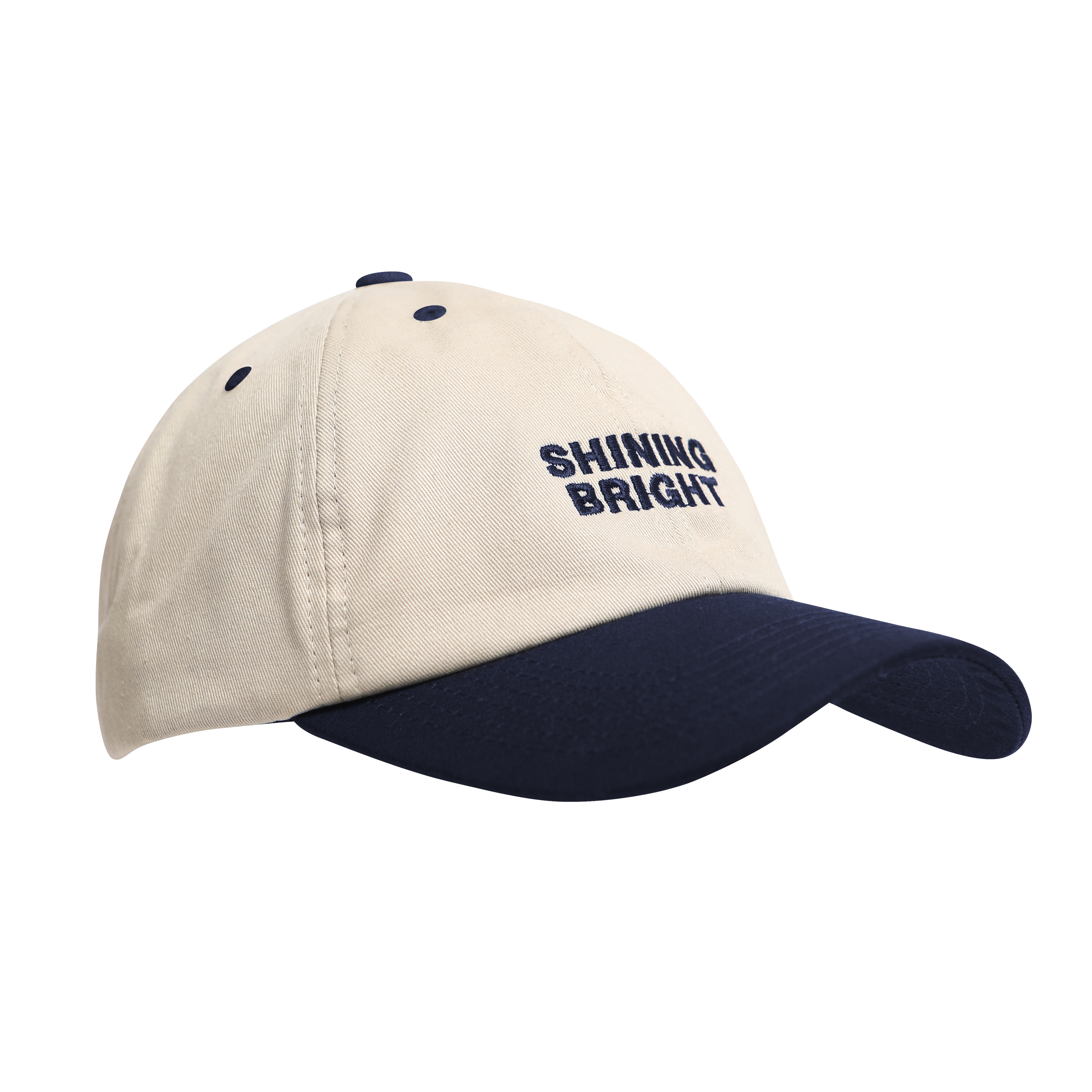 Shining Bright NU Vibrant 6 Panel Cap - Off White Navy