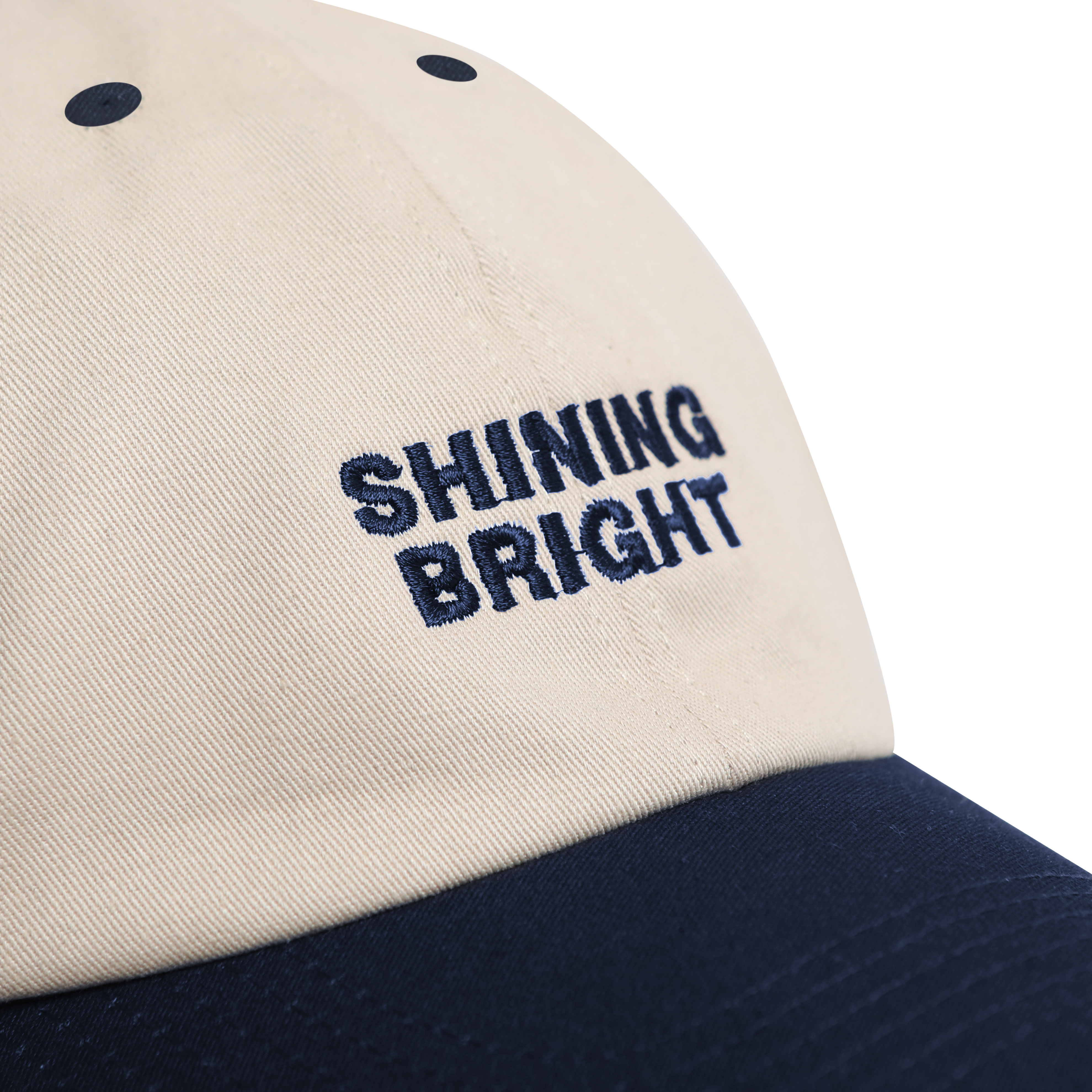 Shining Bright NU Vibrant 6 Panel Cap - Off White Navy